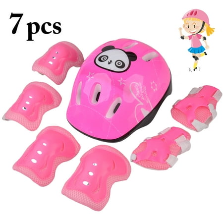 7PCS Kids Protective Gear Set Helmet Wrist Guard Knee Pad Elbow Pad for Child Boys Girls Cycling Skating Outdoor Sports,