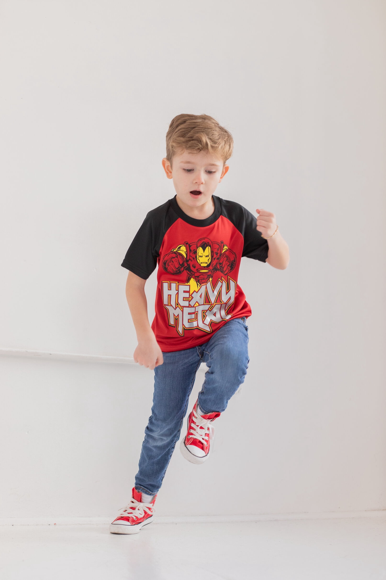 Marvel Avengers Spider-Man Iron Man Captain America Little Boys 4 Pack Athletic T-Shirts Little Kid to Big Kid