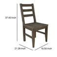thumbnail image 5 of Benzara Ladder Back Wooden Dining Chair with Front Tapered Legs, Set of 2, Brown, 5 of 5