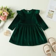thumbnail image 5 of WIBACKER Kids Baby Girls Long Sleeve Velvet Dress Autumn Winter Princess Party Dresses, 5 of 8