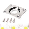 thumbnail image 2 of Miangastore Square Curved Guitar Jack Plate Indented 1/4 Inch Guitar Pickup Output Input Jack Socket Plate Metal Jack Plate With Screws for Electric Guitar Bass (Silver), 2 of 8