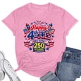 thumbnail image 2 of CONZONE 250Th Anniversary Usa Womens Summer Tops Short Sleeve Letter Number Graphic Independence Day T-Shirts For Women Crew Neck Cozy Fourth Of July Womens T Shirts, 2 of 3