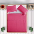 thumbnail image 5 of Ameha Pack of 2 Leaf Embossed Reversible 2 Quilt Set with 4 Pillow Shams Ultra Soft Microfiber Bedding Set California king Pink, 5 of 7