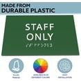 thumbnail image 4 of 6" X4" Staff Only Sign- Tactile Graphics Grade 2 Braille Text | ADA Compliant Modern Utility Wall Mount Plastic Signs For Schools, Offices, Businesses, Apartments & Restaurants, 4 of 7