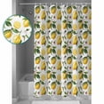 thumbnail image 3 of Shower Curtain Bathroom Set Watercolor Lemon Leaves Flower Waterproof Fabric Shower Curtains with Grommets&Hooks Farm Fruit Harvest Privacy Bath Curtain for Bathtub 48x72in, 3 of 7