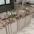 Livelynine 200 X 24 Inch Wide Countertop Contact Paper Brown Marble