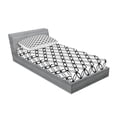 thumbnail image 2 of Ambesonne Modern Fitted Sheet & Pillow Sham Set, Minimal Pattern, Twin, Black White, 2 of 2