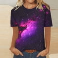 thumbnail image 3 of AUNVITO Women's Carnival Print T-shirt Loose Fit Round Neck Short Sleeve Casual and Festive Style, 3 of 5