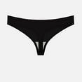thumbnail image 4 of PiGOGI Women's Summer Seamless Thong Underwear - Low Rise Breathable Panties - Comfortable Lace Underwear for Daily Wear Black, 4 of 4