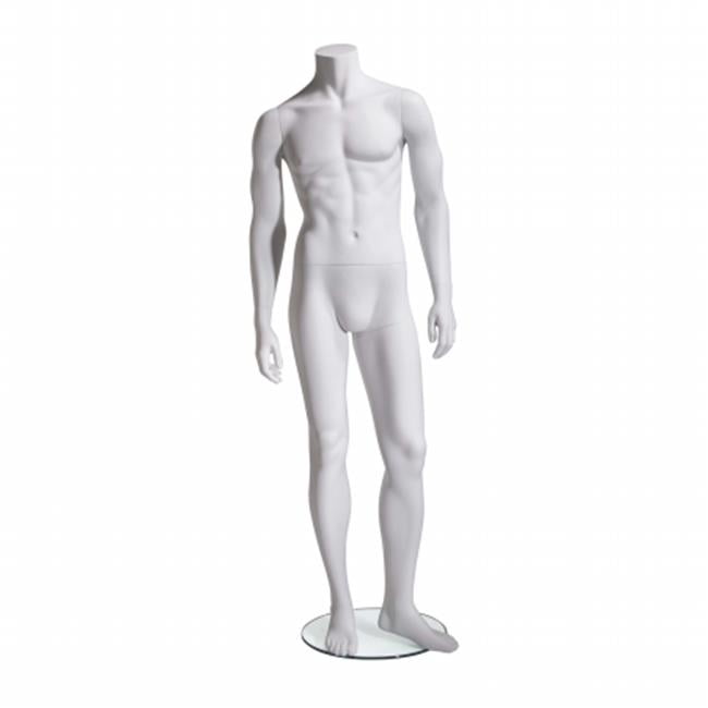 Headless Male Mannequin-Matte White 
