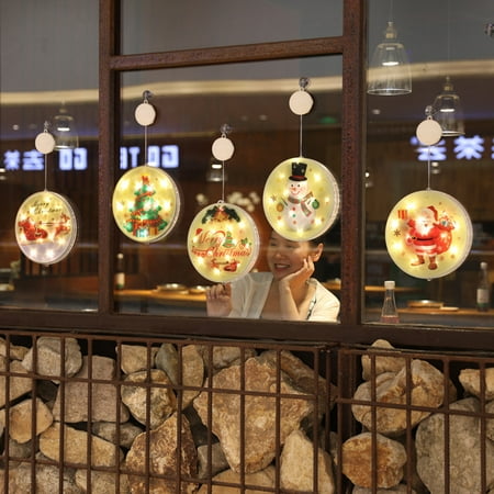 

Bestjia 3D Christmas Window LED Pendent Light Hanging Night Lamp Indoor Home Decoration