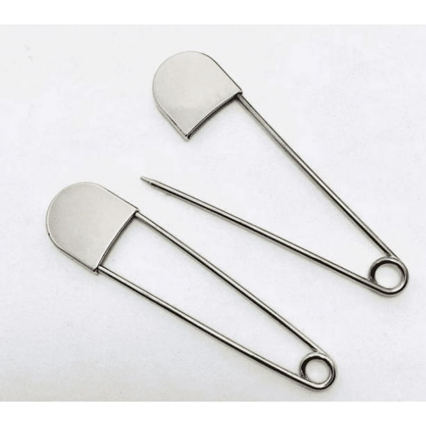 Tool Gadget Imperdibles de seguridad grandes, Imperdibles de 5 pulgadas, 6 PCS Imperdibles de seguridad de acero inoxidable grandes, Imperdibles de seguridad XL enormes y fuertes plateados,