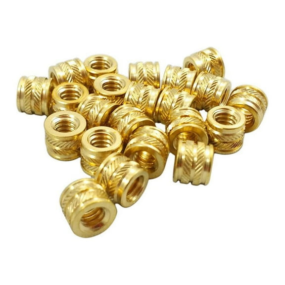 20pcs 1/4-20 Brass Threaded Heat Set Inserts for Plastic 3D Printing Brass Metal