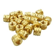 KAIRUITE 20pcs 1/4-20 Brass Threaded Heat Set Inserts for Plastic 3D Printing Brass Metal