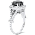 thumbnail image 3 of Pompeii 4ct Black Treated Diamond Cushion Vintage Engagement Ring 14K White Gold, 3 of 4