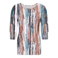 thumbnail image 6 of Yuanlook 3/4 Length Sleeve Womens Tops Fall Crew Neck Shirts Three Quarter Sleeve Tshirts - Khaki - L, 6 of 7