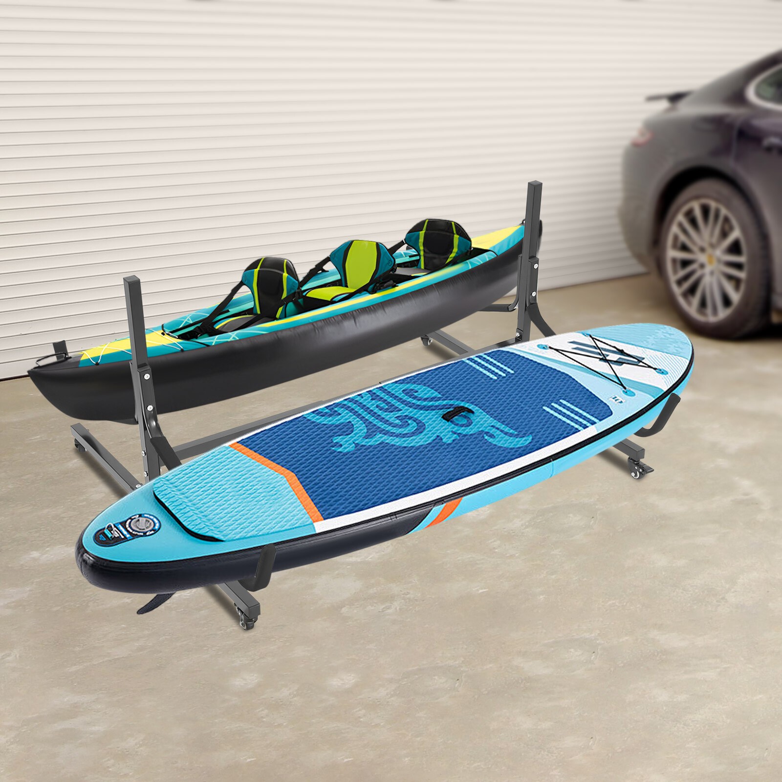 Kayak Storage Rack 2 Capacity Freestanding Kayak Stands Outdoor Storage 275lbs