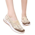 thumbnail image 2 of Domuza Womens Orthopedic Athletic Shoes Walking Shoes - Lightweight, Loose Fit, Breathable, Mesh-Comfortable, Soft Soled, Wide & Bulky Sneakers Khaki 8.5（EU-41）, 2 of 6