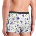 thumbnail image 4 of Kdxio Men's Boxer Briefs with Purple Chicory Print - Comfortable and Breathable Underwear for Everyday Wear, 4 of 7