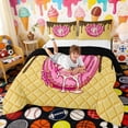 thumbnail image 3 of Erosebridal Pink Baseball Glove & Ball Print Queen Comforter Set, Sweet Sports Bedding Comforter Set for Kids Boys and Girls, Black Reversible 3-Piece, 1 Comforter and 2 Pillowcases, 3 of 6