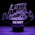 thumbnail image 3 of Personalized Color Changing Bulldozer 3D Illusion Led Lamp Room Decor for Boys Kids Grandson Birthday Christmas Gifts Bedside Lamps Bedroom Home Decoration for Kids Boys, 3 of 8