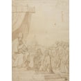 thumbnail image 2 of After Federico Zuccaro 11x14 Black Ornate Wood Framed Double Matted Museum Art Print Titled: Pope Blessing Two Women in the Presence of Satyr and Assembled Women with Castel Sant Angelo, 2 of 5