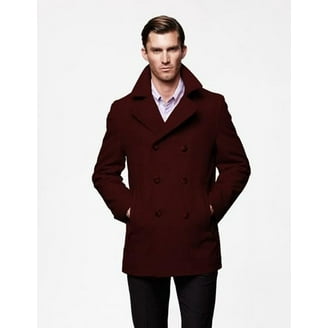 SEMIMAY Male Autumn And Winter Trench Coat Double Striped Button