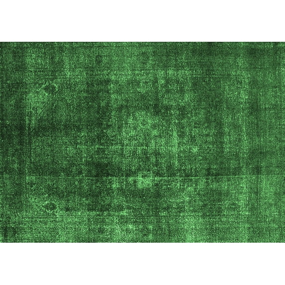 Ahgly Company Indoor Rectangle Oriental Emerald Green Industrial Area Rugs, 6' x 9'