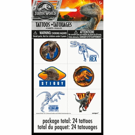 Jurassic World Temporary Tattoos, 24ct