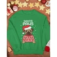 thumbnail image 4 of Tstars Womens Christmas Sweatshirt Gift for Dog Lover Pug Fans Santa Paws Holiday Shirt Xmas Party, 4 of 6