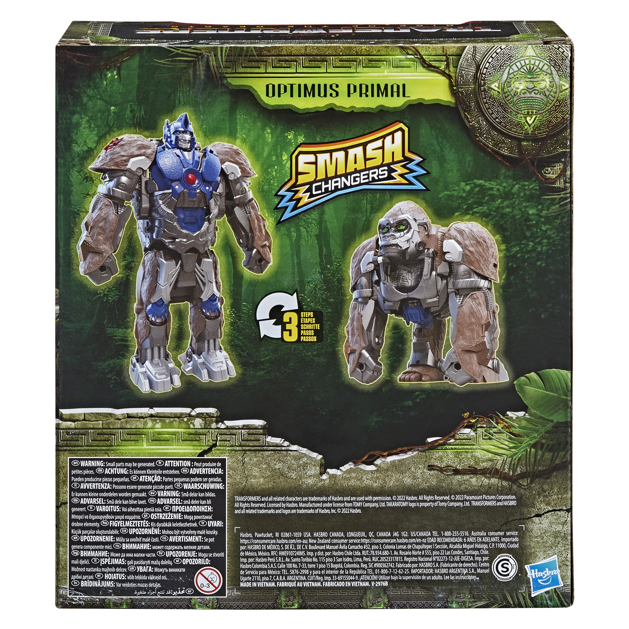 Transformers Toys Transformers: Rise of the Beasts Movie, Smash Changer Optimus Primal Action Figure