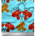 thumbnail image 1 of Soimoi Cotton Cambric Fabric Leaves & Aster Floral Print Sewing Fabric Yard 56 Inch Wide, 1 of 3