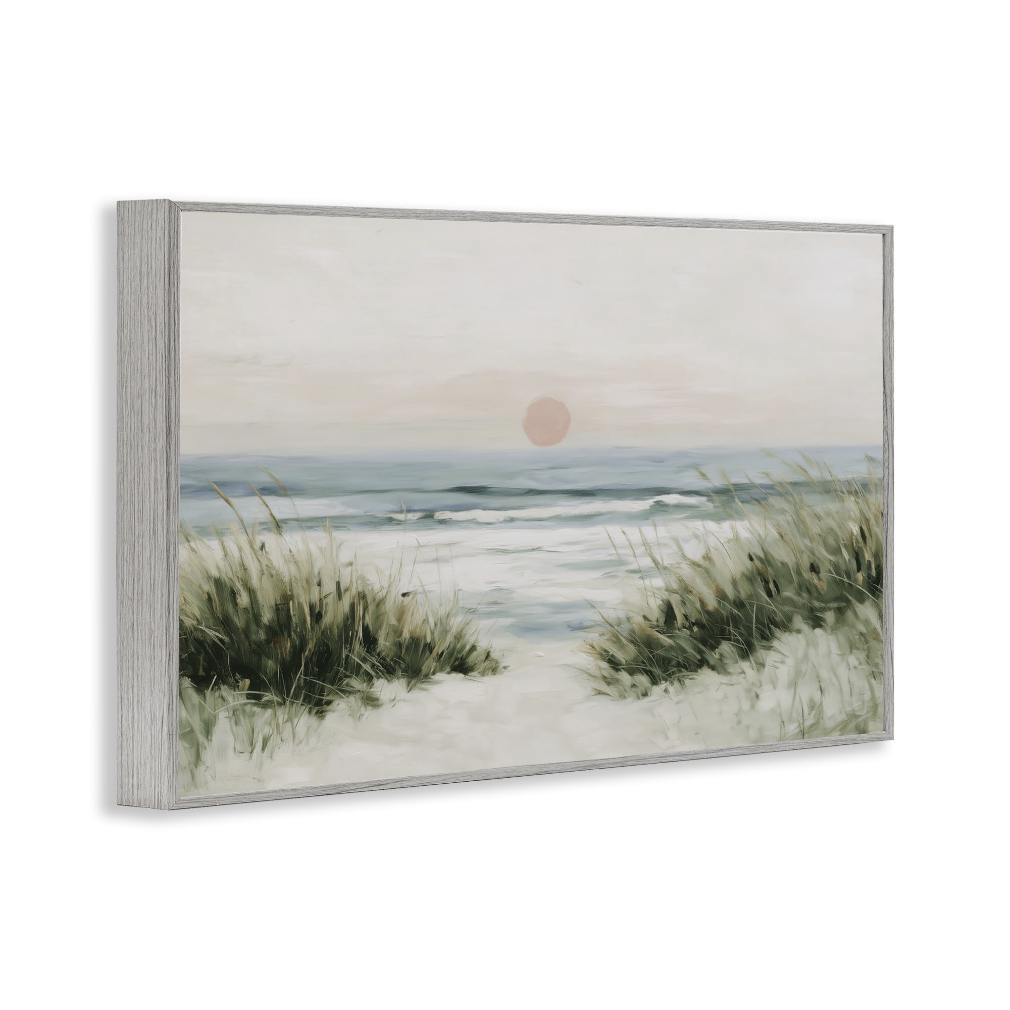 Stupell Industries Coastal Dunes with Wild Beach Grass Gray Framed Giclee Art, design by Chromatic Storm Studio