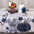 thumbnail image 6 of Fall Blue Pumpkin Tablecloth 60x84 Inch Rectangular，Leaves Thanksgiving Autumn Harvest Stain Resistant Table Cover for Holiday Party Picnic Dinner Farmhouse Decoration（Buffalo Plaid）, 6 of 7