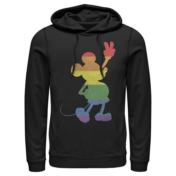 Men's Mickey & Friends Peaceful Pride  Pull Over Hoodie Black X Large