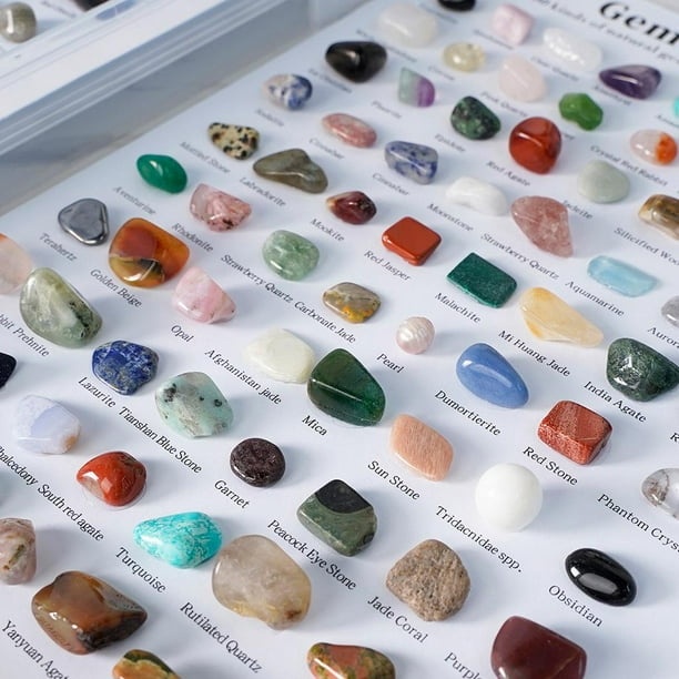 Set De 20 Rocas Y Minerales Naturales – Colección Educativa De Geología – Piedras De 10-17 Mm Para Decoración Y Meditación