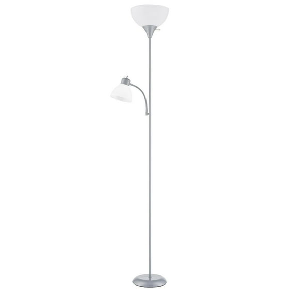 Mainstays 72‘’ Silver Combo Floor Lamp with Reading Lamp, Modern Design