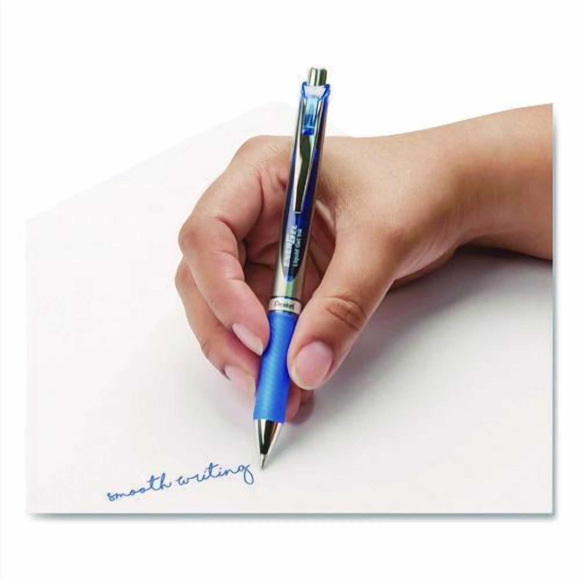 EnerGel RTX Gel Pen, Retractable, Bold 1 mm, Blue Ink, Blue/Gray Barrel, Dozen | Bundle of 2