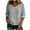 Gray, variant on Linen Cotton Shirt For Women Summer Casual V Neck Button Front Lace Trim Half Sleeve Blouse For Beach Vacation Weekend Office Wear Travel Brunch Daily Layering Outfits