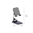 thumbnail image 3 of Phone Stand, Adjustable Height Angle Foldable Phone Holder, Portable Retractable Desktop Cradle for Cell Phone Tablet Weighted Metal Base, Black, 3 of 7
