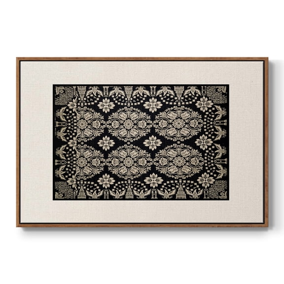 Vintage Abstract Print-XI Framed in Black Wood Gallery Wrapped Canvas 17 in. x 25 in.