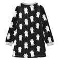 thumbnail image 6 of Girls' long-sleeved dress Cute White Cat Girls' A-line dress with ribbed cuffs Soft and comfortable, 6 of 6