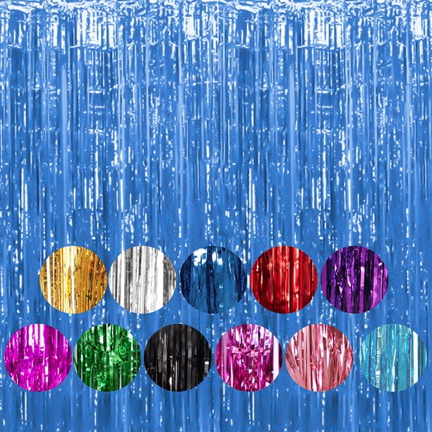 Cortina de lámina artesanal Bearachild Kits de decoración para fiestas Azul oscuro 3*1m