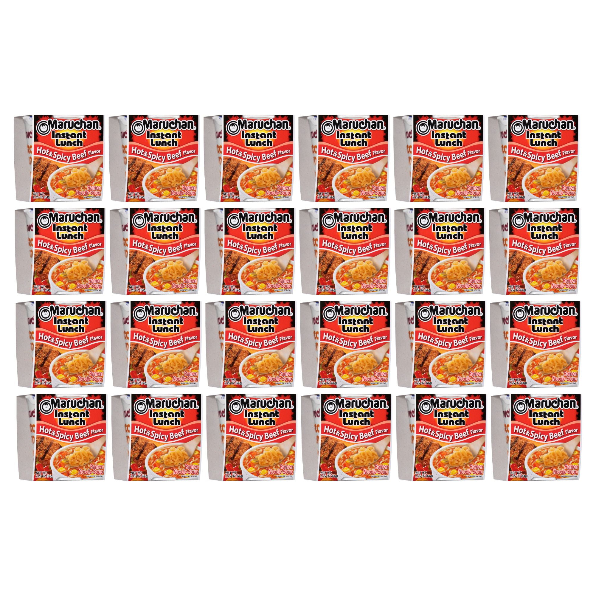 Maruchan Hot and Spicy Beef Instant Ramen Noodles, 2.25 oz cup, 24 pack