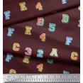 thumbnail image 2 of Soimoi Cotton Jersey Fabric Numbers & Alphabets Text Print Fabric by Yard 58 Inch Wide, 2 of 3