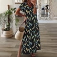 thumbnail image 1 of Qiopertar Robe Slim à Manches Courtes Imprimée Col en V Mode Décontractée pour Femmes Grandes Économies de Vacances! à Moins de 5$ jusqu'à 90 % de Réduction, 1 of 8