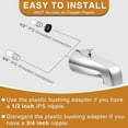 thumbnail image 5 of Tub Spout with Rear Diverter, Bathtub Spout Fitting 1/2-Inch or 3/4-Inch IPS, 5-1/4 Inch Length Bathroom Bathtub Faucet with Adapter, Chrome Finish Chrome Chrome Chrome, 5 of 5