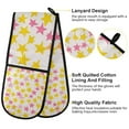 thumbnail image 2 of Yayeee Double Oven Mitt Kitchen Heat Resistant Baking 35" x7" Quilted Glove, White Stars Pattern, 2 of 6