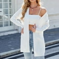 thumbnail image 2 of Bovxnpu Womens Cardigans Sweater Jacket, Lightweight Open Front Loose Cover Up Long Casual Beach Outfits with Pockets, Women's Spring Fashion New Casual Long-Sleeved Sweater Cardigan Coat L, 2 of 8