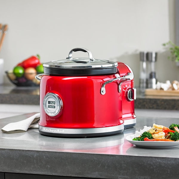 KitchenAid KMC4244CA Candy Apple Red 4 Qt. MultiCooker with Stir Tower